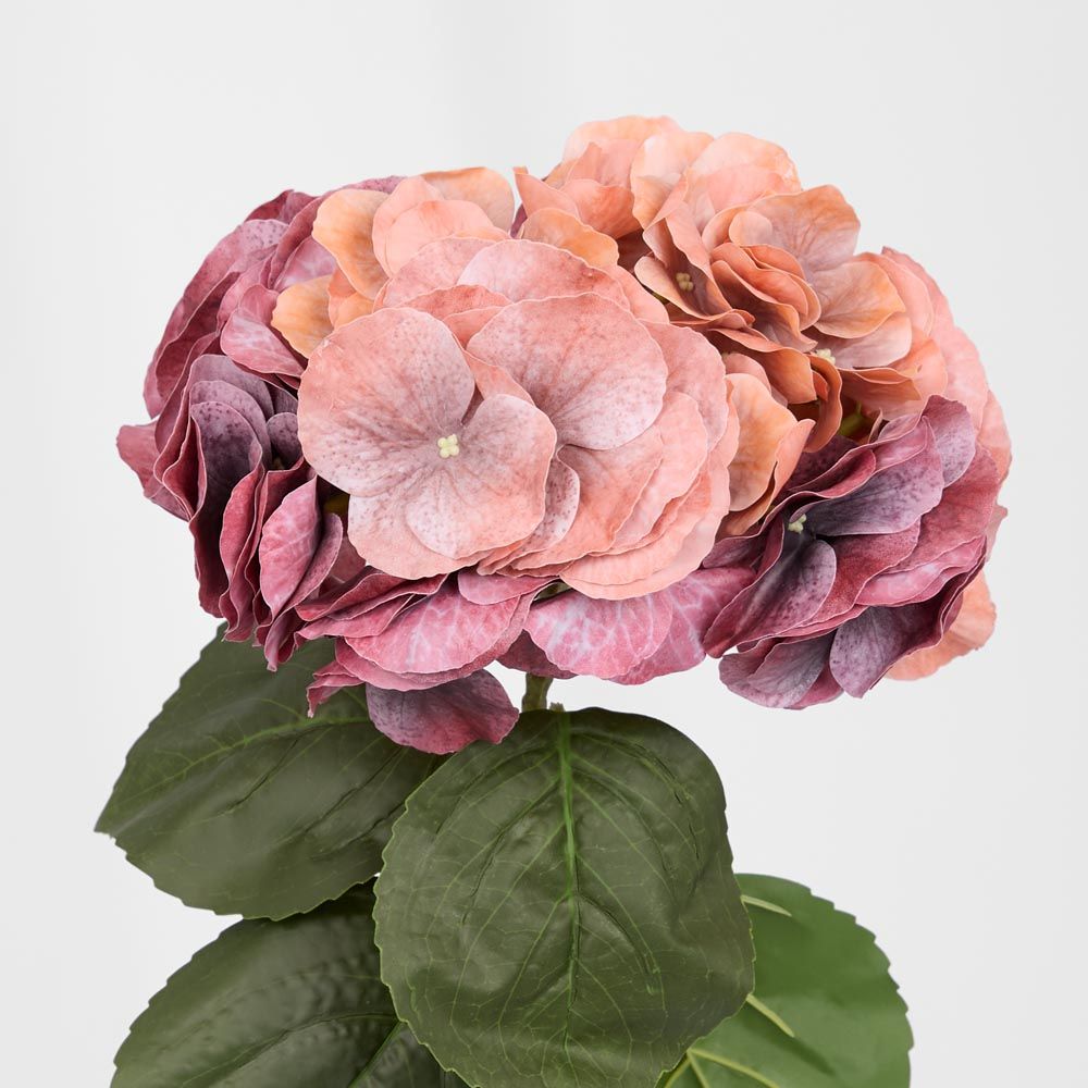 Real Touch Hydrangea 64Cm Dark Rust
