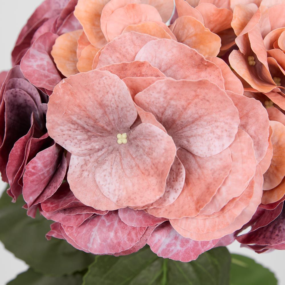 Real Touch Hydrangea 64Cm Dark Rust