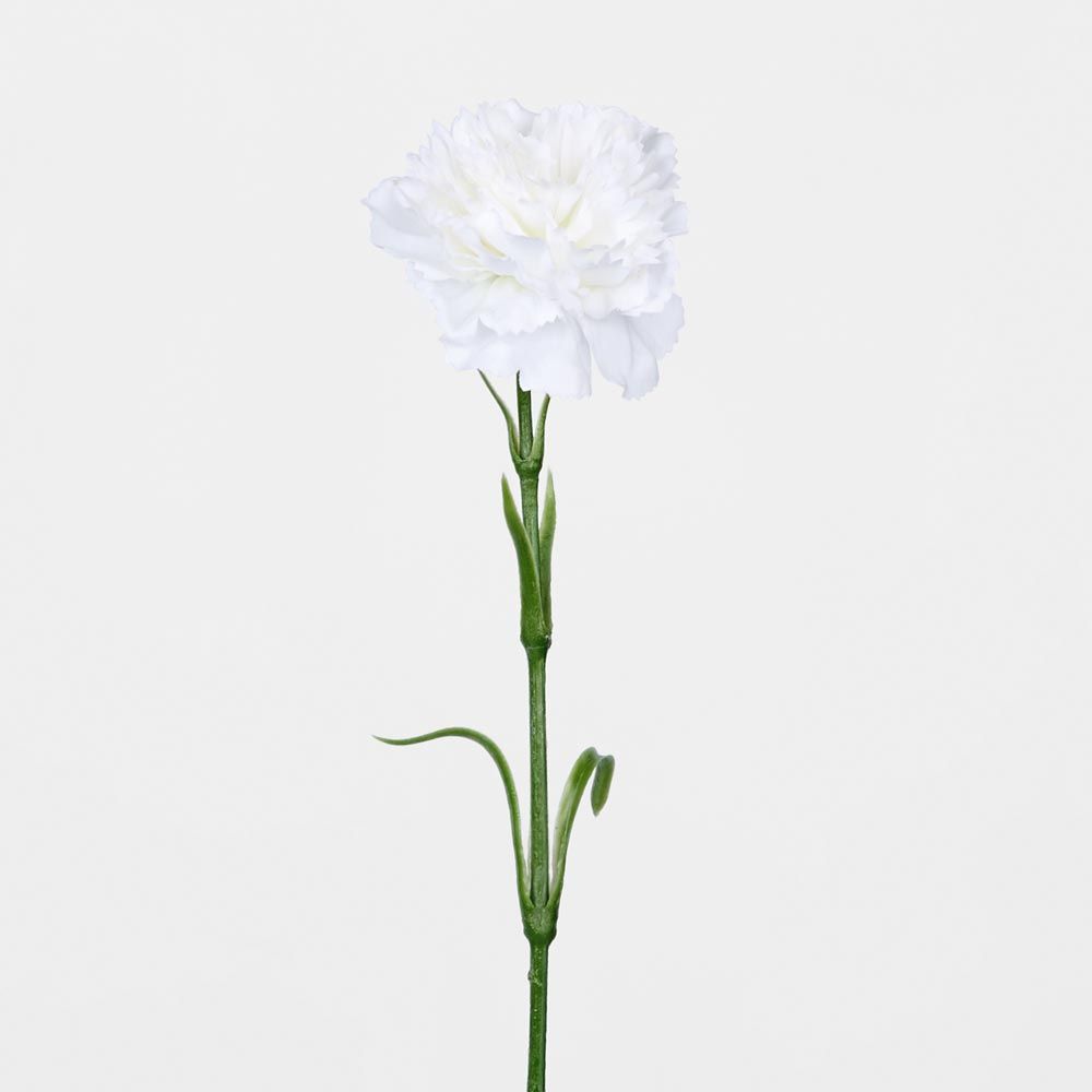 Real Touch Carnation Stem White