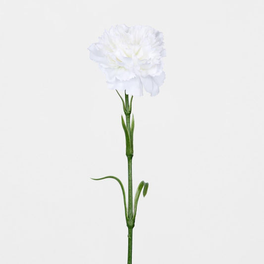 Real Touch Carnation Stem White