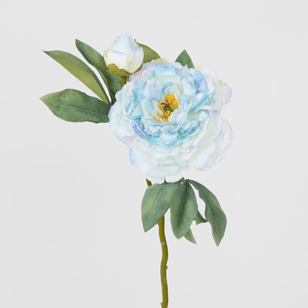 Peony With Bud Stem Blue