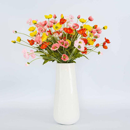 Peach Poppy Spray 3 Flowers 1 Bud