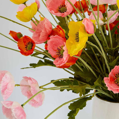 Peach Poppy Spray 3 Flowers 1 Bud