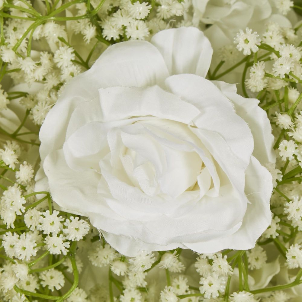 White Rose Hydrangea & Gyp Floral Wall