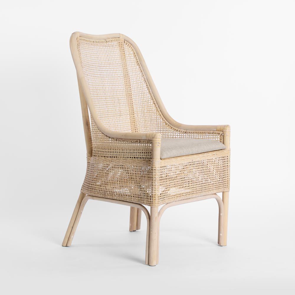 Victoria Hamptons Dining Chair Natural Whitewash