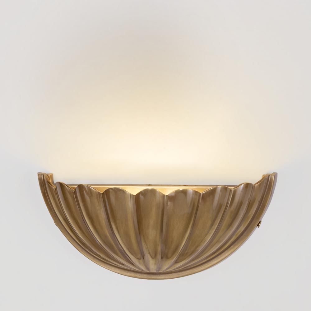 Half Moon Shell Shade Wall Light Large