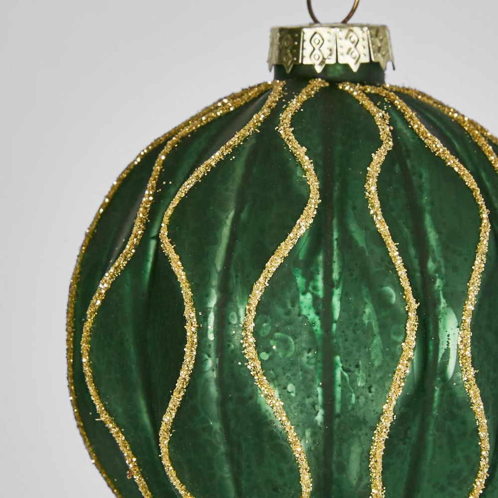 Wave Glass Baubles (Set Of 6)