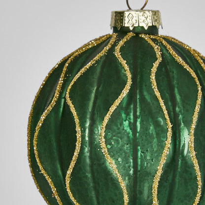 Wave Glass Baubles (Set Of 6)