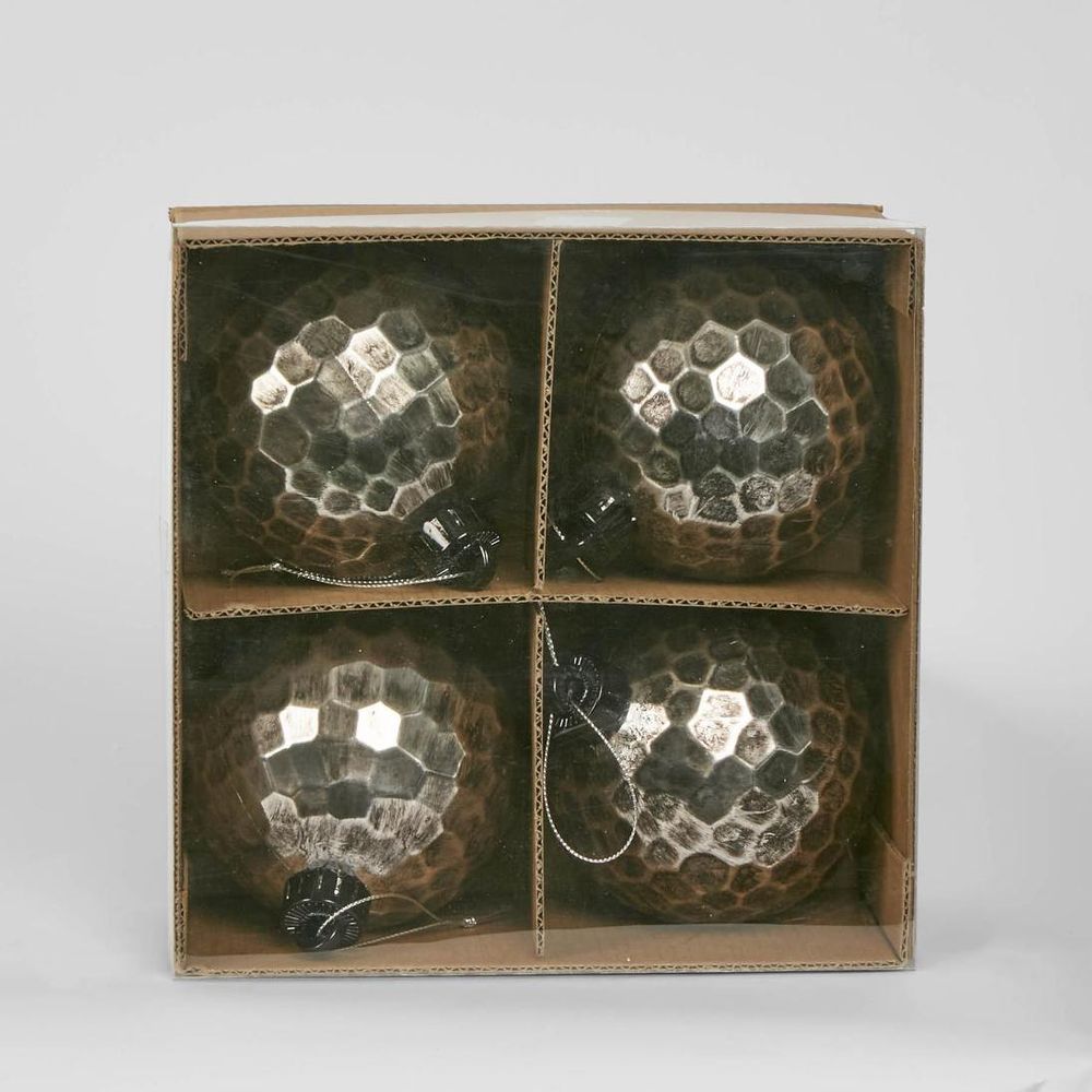 Mett Bauble (Set Of 4) Antique Silver
