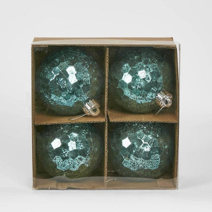 Glist Bauble (Set Of 4) Light Blue