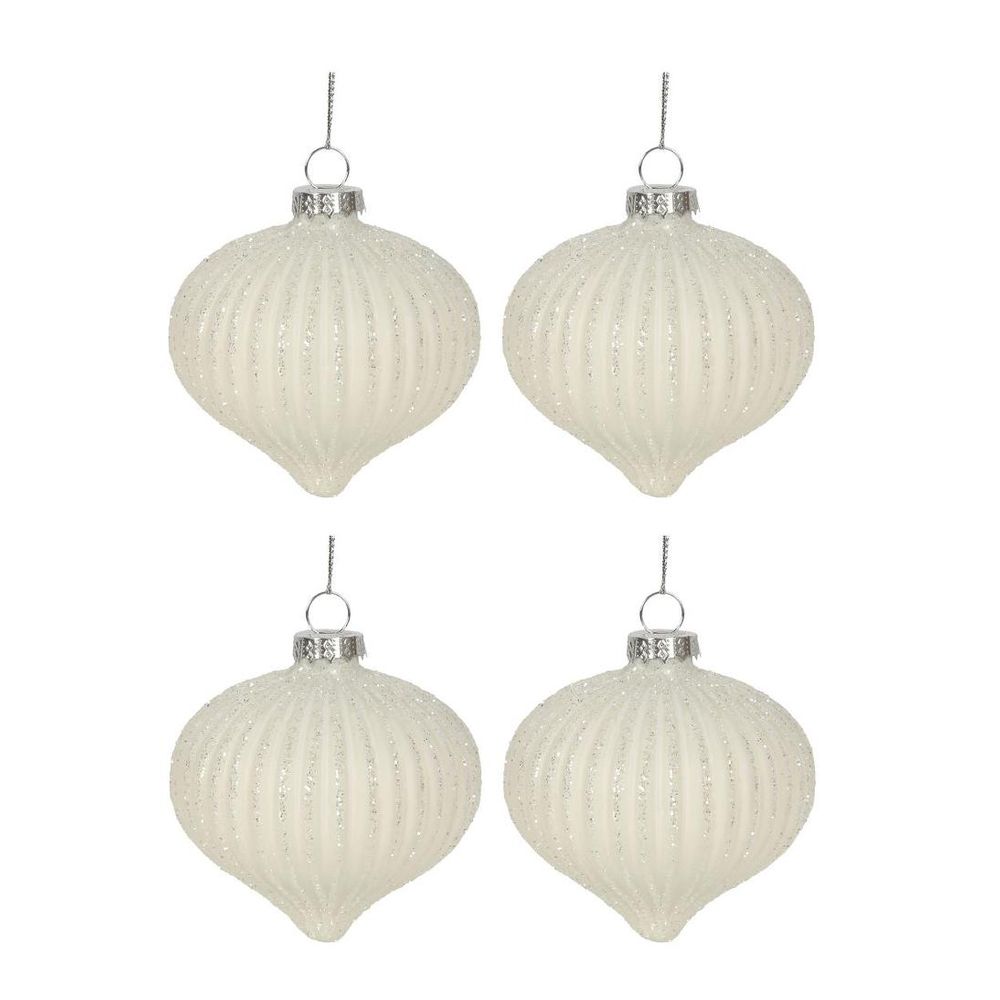 Blanc Boxed Set Of 4 Baubles