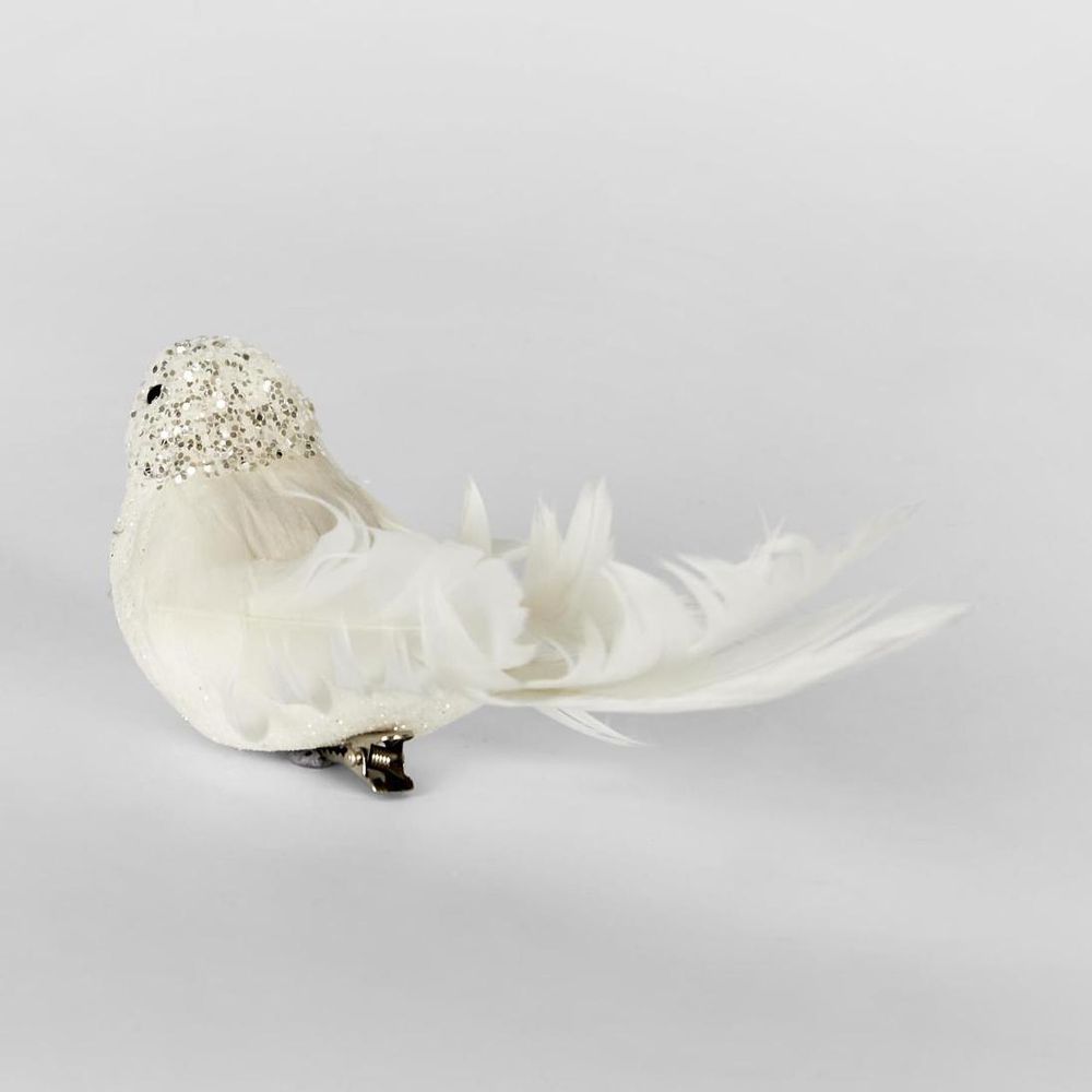 Flutter Clip On Bird White (Set Of 6)