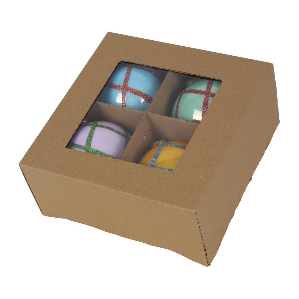 Grid Boxed Set Of 4 Baubles