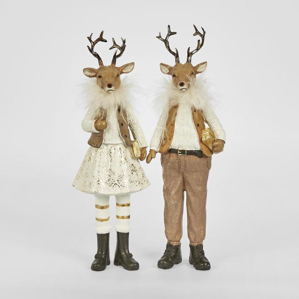 Reg And Jen Xmas Deer (Set Of 2)