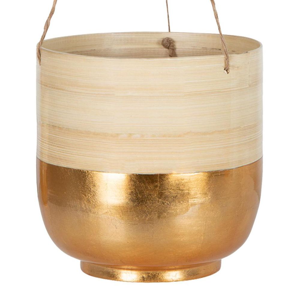 Saison Bamboo Planter Set Of 2 Gold
