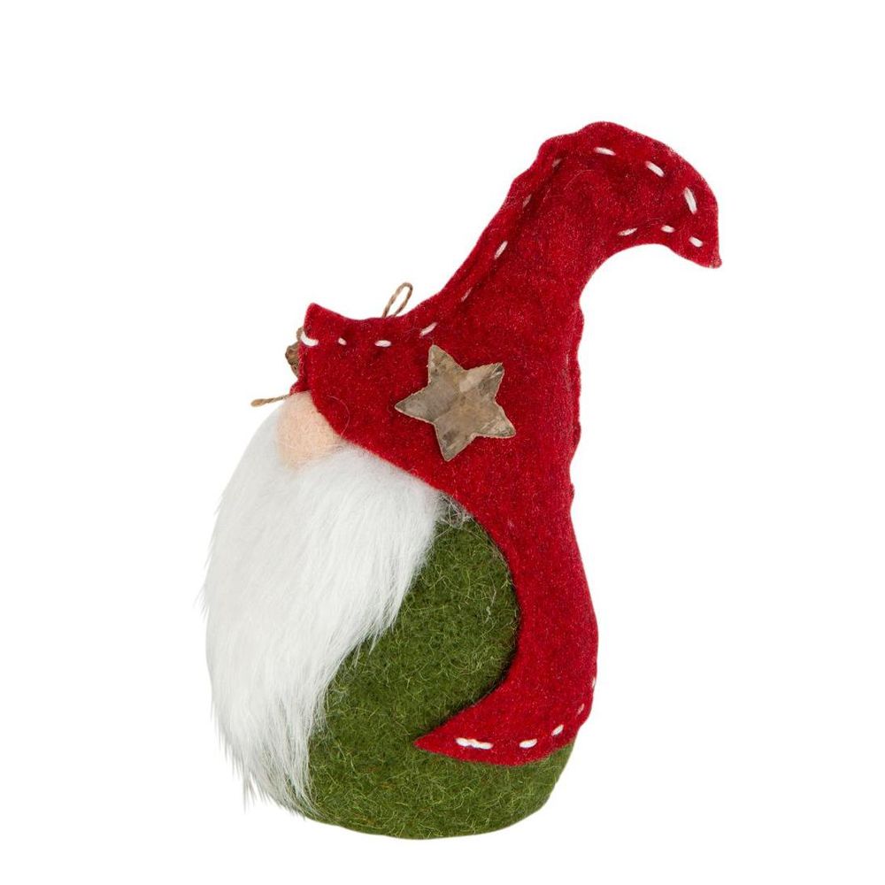 Gek Felt Gnome Olive Green & Red