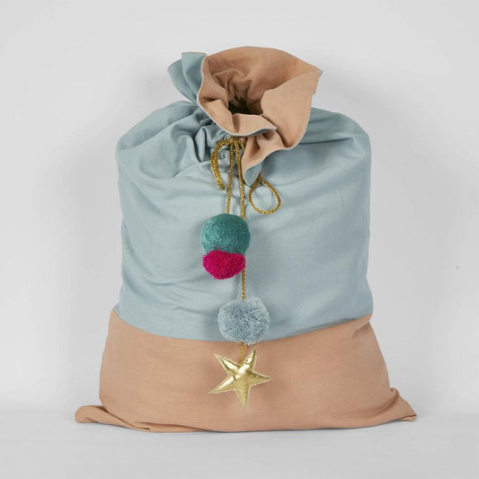 Blue And Sand Reversible Sack