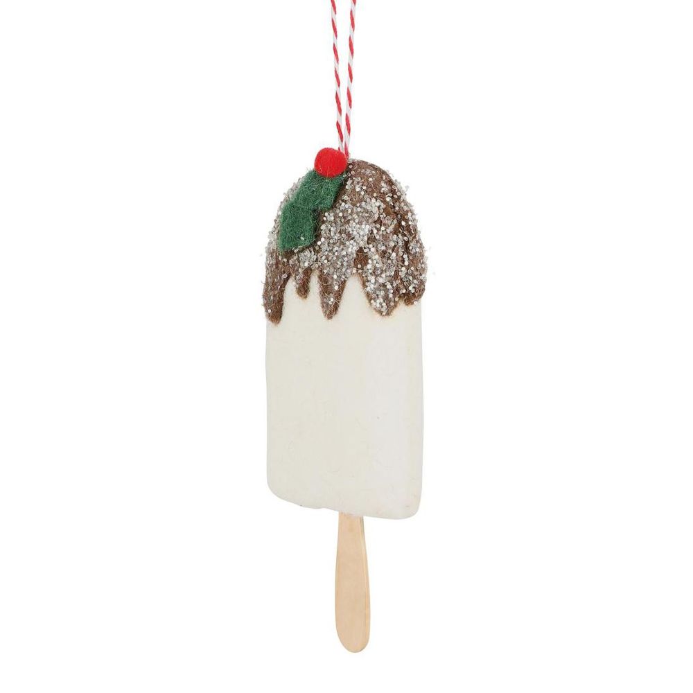 Mervelle Felt Ice Cream Hanging Tree Ornament Brown
