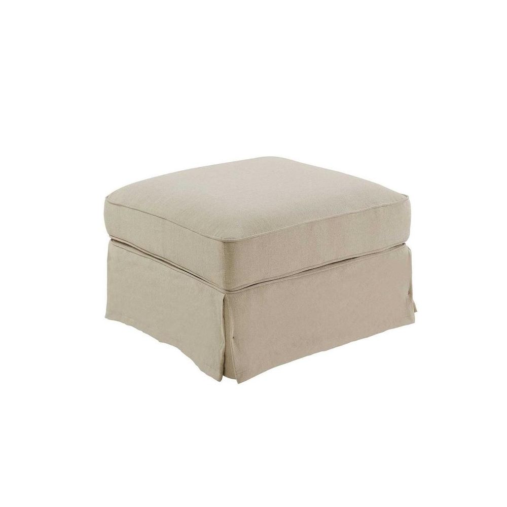 Noosa Hamptons Ottoman Beige