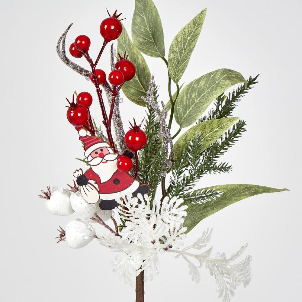 Red Berry Christmas Pick 35Cm