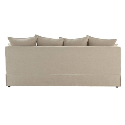 Noosa Hamptons 3 Seat Queen Sofa Bed Natural W/White Piping