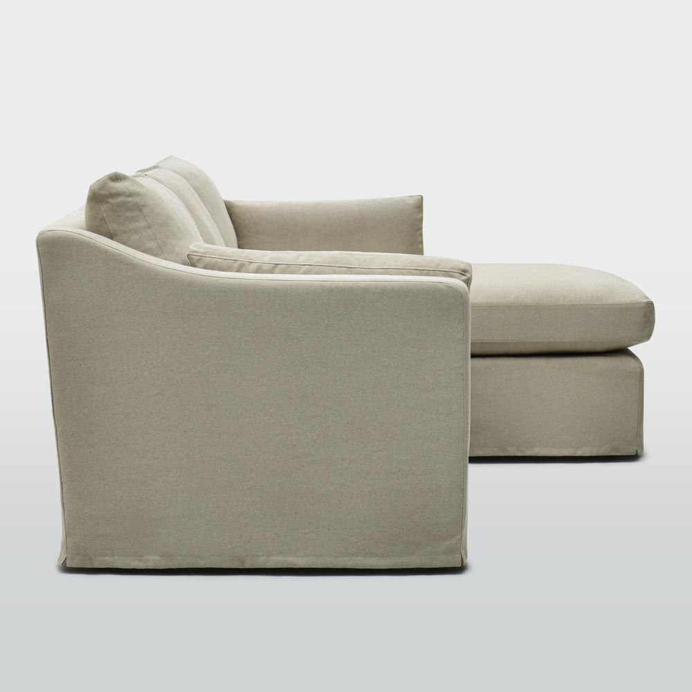 Clovelly 3 Seater Right Chaise Sofa Natural