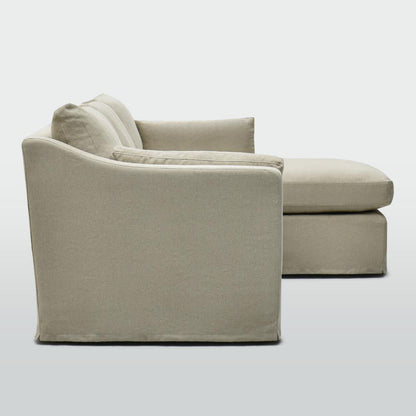 Clovelly 3 Seater Right Chaise Sofa Natural