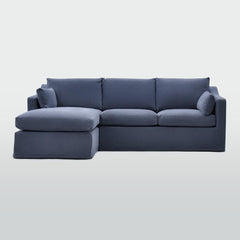 Clovelly 3 Seater Left Chaise Sofa Navy
