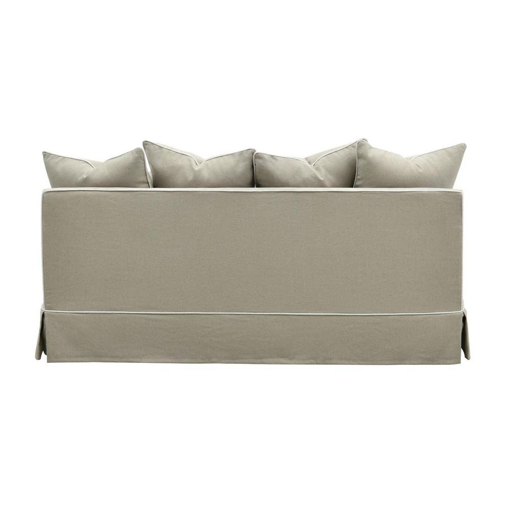 Noosa Hamptons 2.5 Seat Sofa Natural W/White Piping