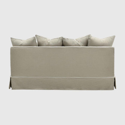 Noosa Hamptons 2 Seat Sofa Natural W/White Piping