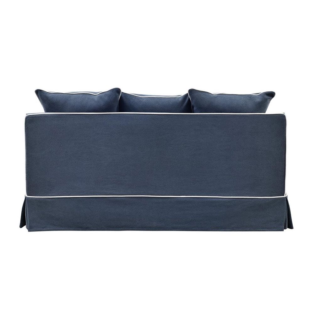 Noosa Hamptons 2.5 Seat Sofa Bed Navy W/White Piping