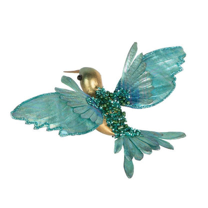 Nephune Glitter Clip On Hummingbird Aquamarine