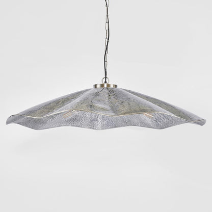 Melville Ceiling Pendant Hammered Large Antique Silver