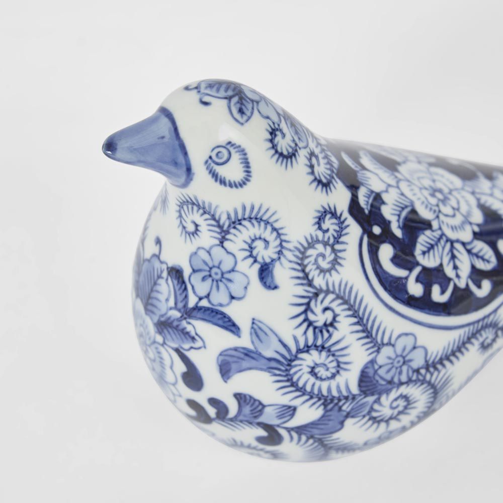 Dynasty Bird Dark Blue & White