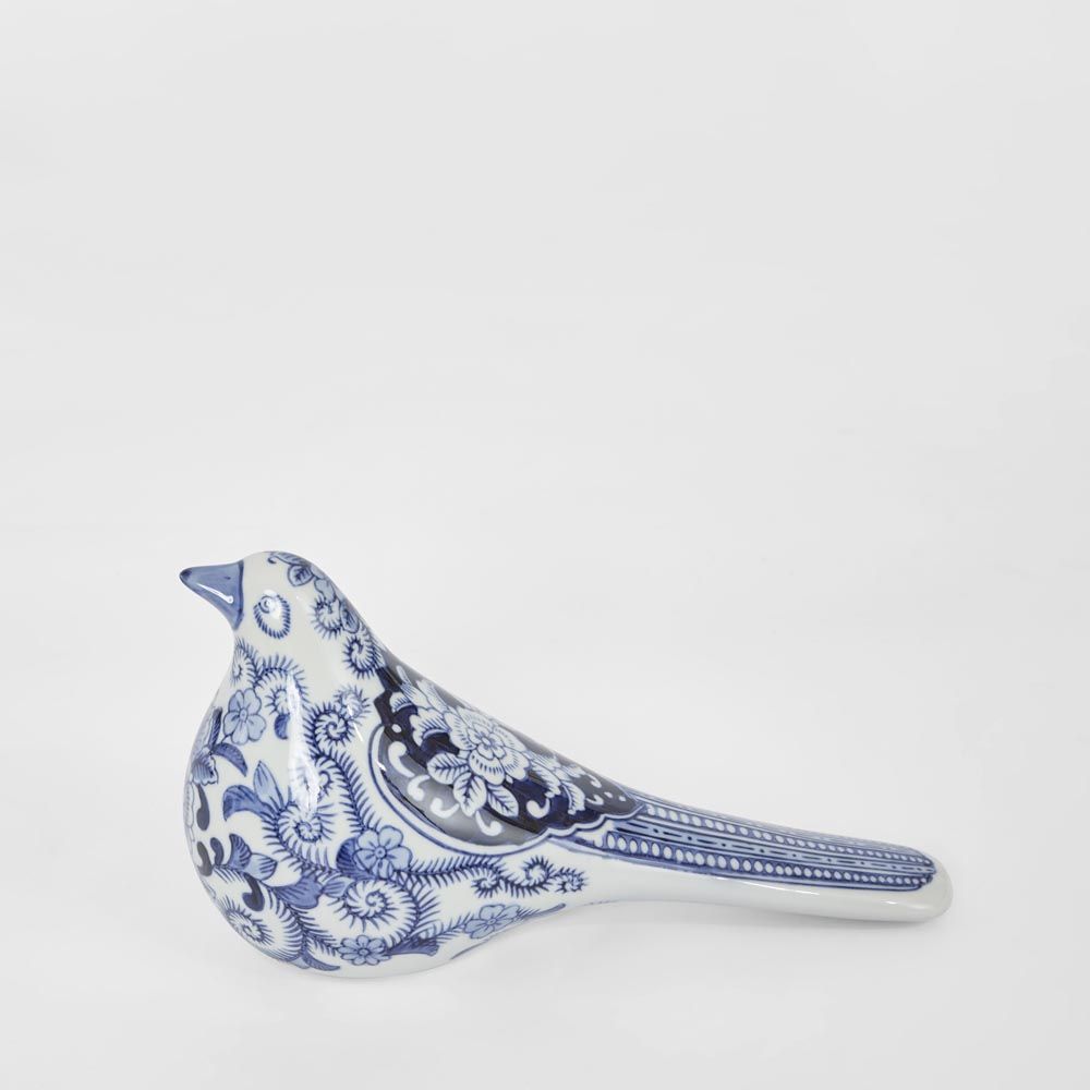 Dynasty Bird Dark Blue & White