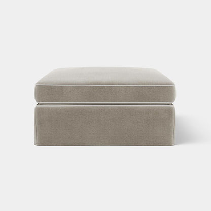 Marbella Ottoman Natural With White Piping