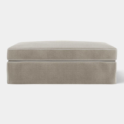 Marbella Ottoman Natural With White Piping