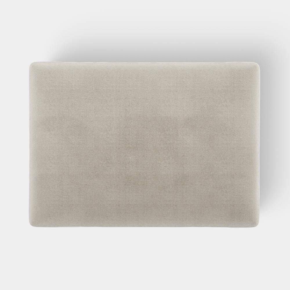 Marbella Ottoman Natural With White Piping