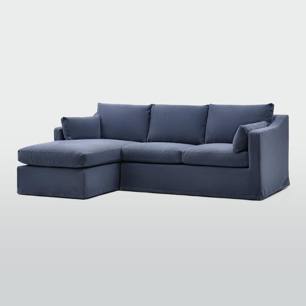 Clovelly 3 Seater Left Chaise Sofa Navy Covers Only