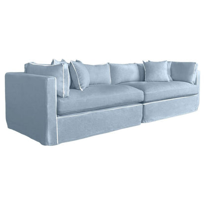 Marbella 4 Seat Sofa Beach W/White Piping
