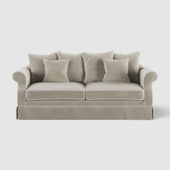 Avalon Hamptons 3 Seat Sofa Natural W/White Piping