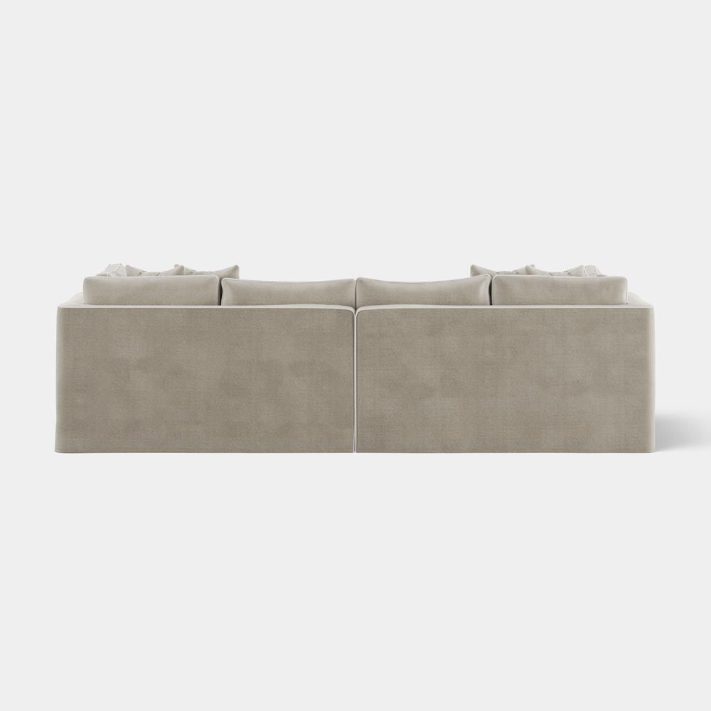Marbella 4 Seat Sofa Natural With White Piping
