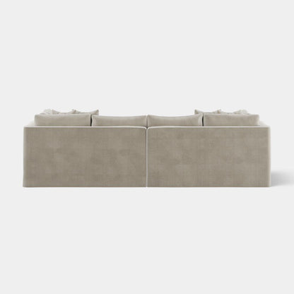 Marbella 4 Seat Sofa Natural With White Piping