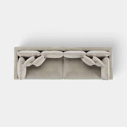Marbella 4 Seat Sofa Natural With White Piping
