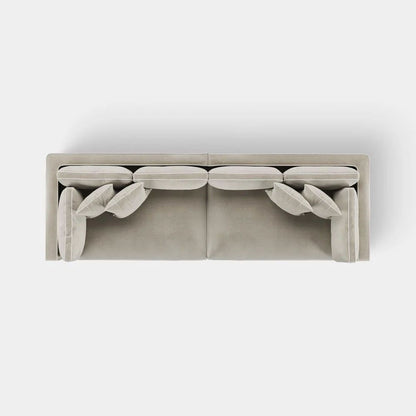 Marbella 4 Seat Sofa Natural With White Piping