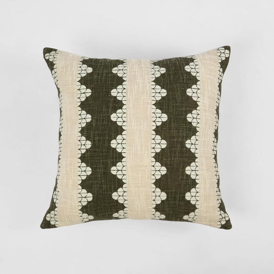 Ellsbeth Cushion Cover 50X50Cm Green/White