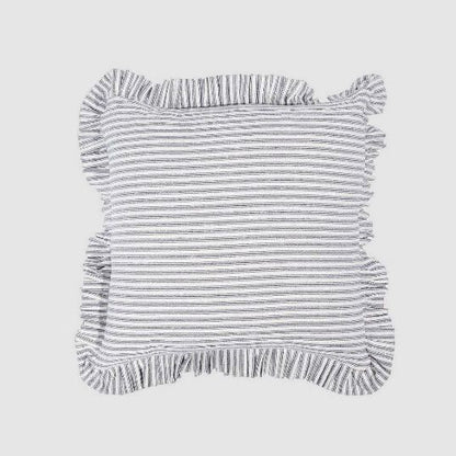 Tick Frill Cushion 50X50 Blue