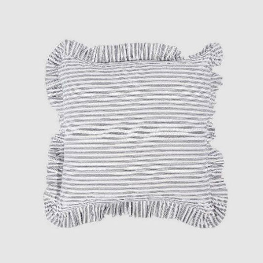 Tick Frill Cushion 50X50 Blue