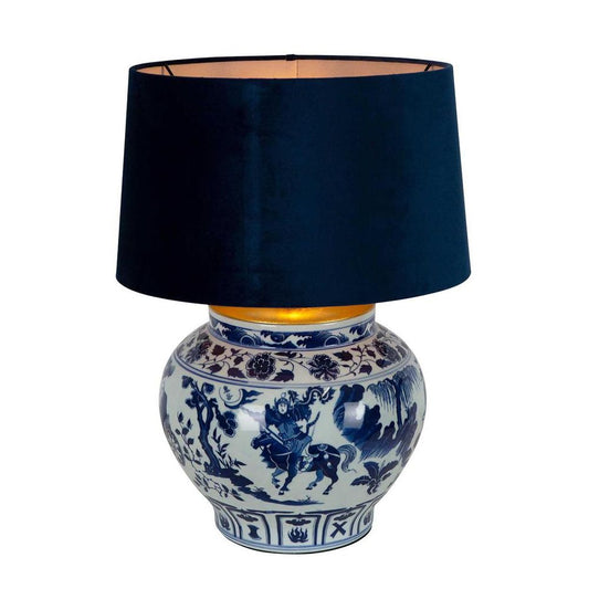 Woody Ceramic Table Lamp Base With White Shade