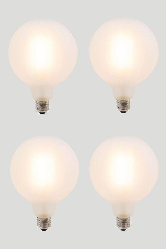 Set Of 4 G125 Led Filament - Porcelain Frosted - 10W E27 2700K